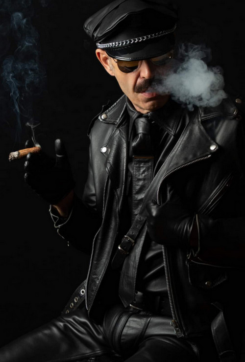 Cigar Smoking Biker Leather Porn - Cigar Smoking Leather Biker Jacket Men * Smokepimp