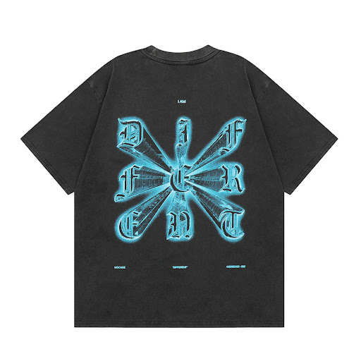 Title 11, Gothic Letter Stand Collar Printed Short Sleeve...