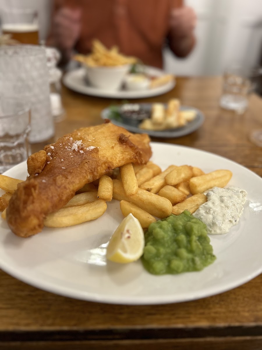 Gluten-Free Fish & Chips at Queens Arms