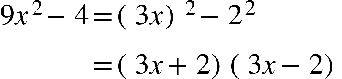 Factoring a difference of squares.