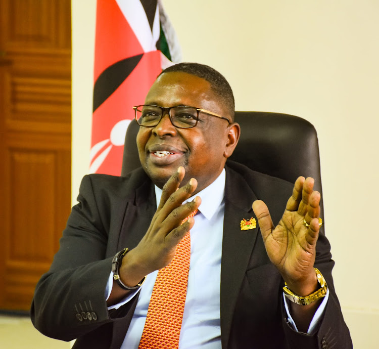 Shipping and Maritime Affairs Principal secretary Geoffrey Kaituko when he addressed the press on March 18, 2024.