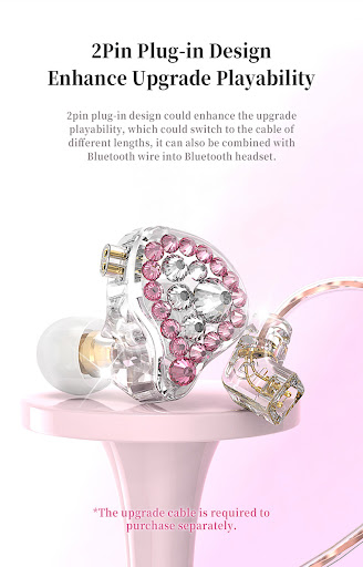 Title 11, Girls Diamond Embedded HiFi Ear Loop 3.5mm Ear...