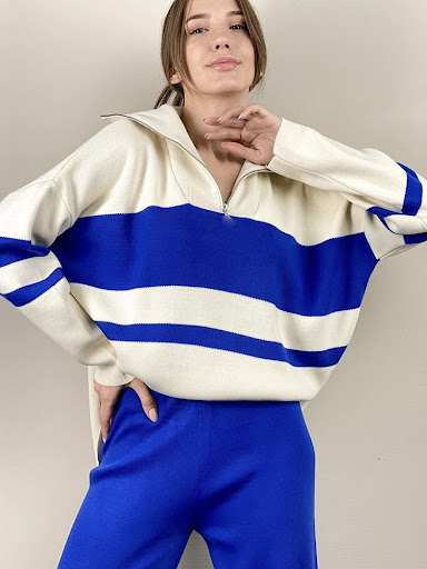 Title 6, Zip Top Loose Pants Casual Two-piece Suit