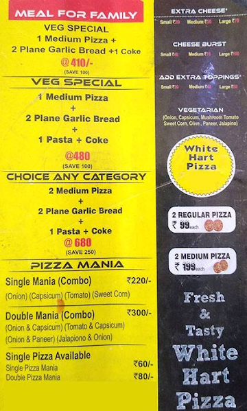 White Hart Pizza menu 