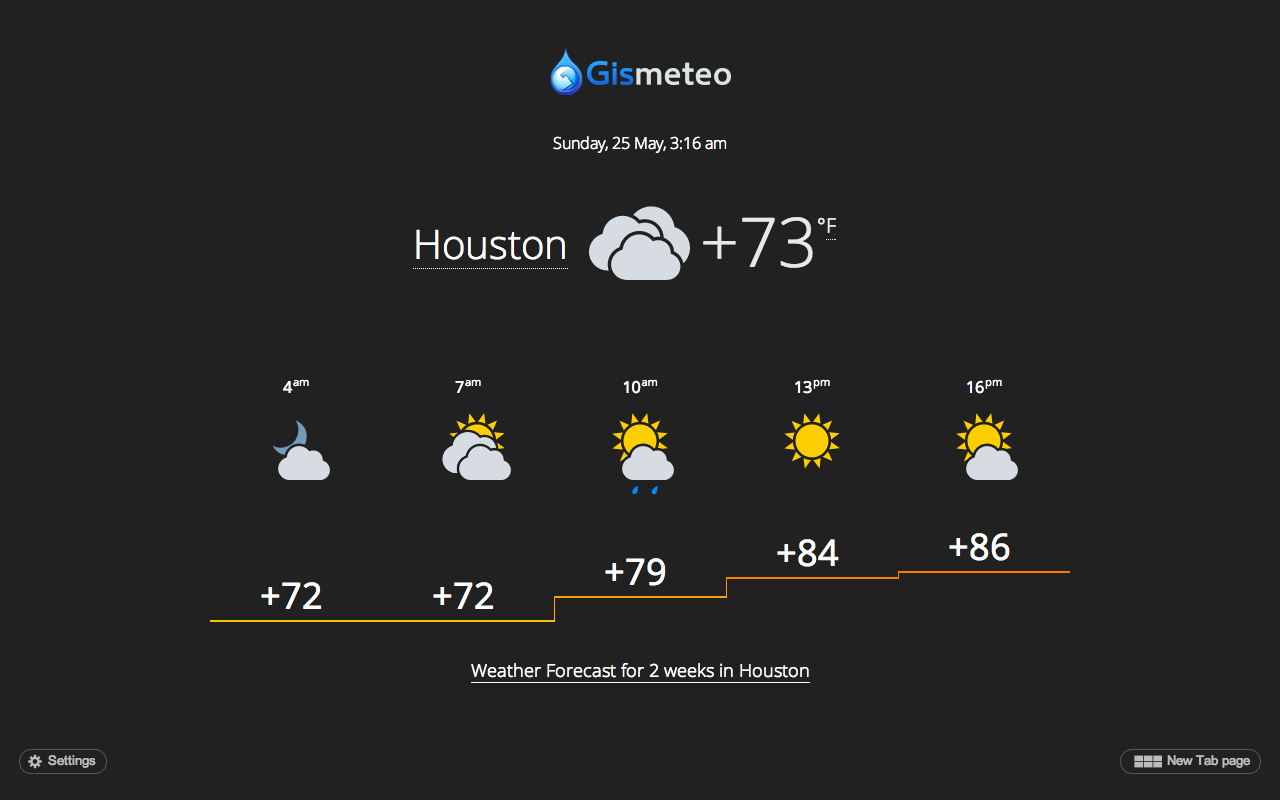 Gismeteo App Chrome Extension Image 2