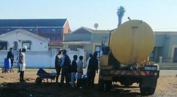 Water tankers are dispatched to KwaNobuhle on Sunday following a water outage in the area