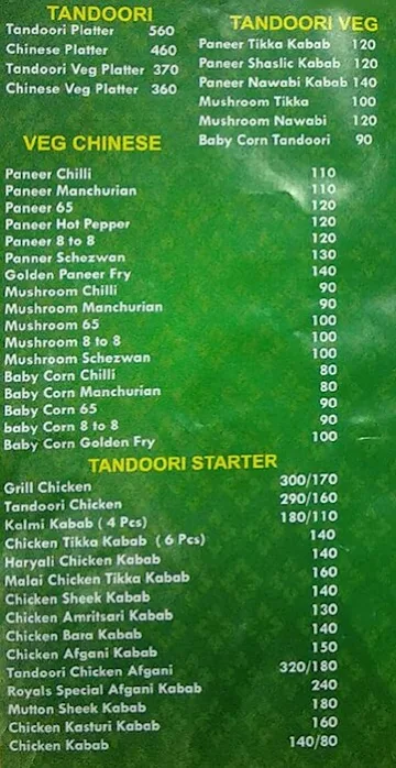 Biriyani Royal's Garden menu 