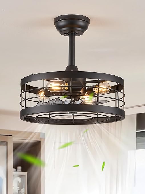 lediary 16.5" caged bladeless ceiling fan