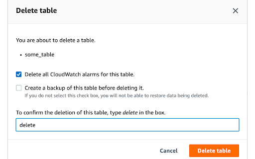 AWS console autofill delete