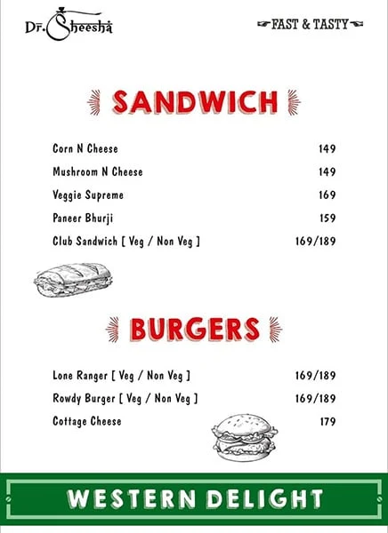 Dr Sheesha menu 