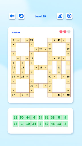 Screenshot Math Crossword — Number puzzle