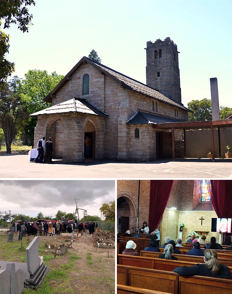 TOP AND BOTTOM RIGHT: The Maitland Chapel will be 90 years old in November. There is a calm atmosphere outside and inside. BOTTOM LEFT: Some families prefer burials.