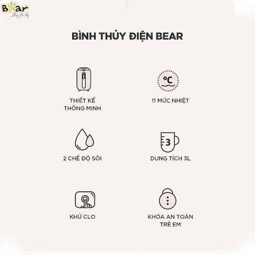 Bình thủy điện Bear KE-B30V1 (3 lít)