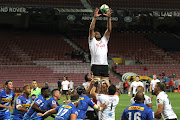 Ian Groenewald of the Toyota Cheetahs takes the line out ball during the Super Rugby Unlocked match against the DHL Stormers at Newlands Stadium in Cape Town on November 14 2020. 