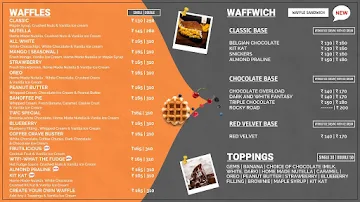 The Waffle Co. menu 