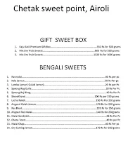 Chetak Sweet Point menu 1