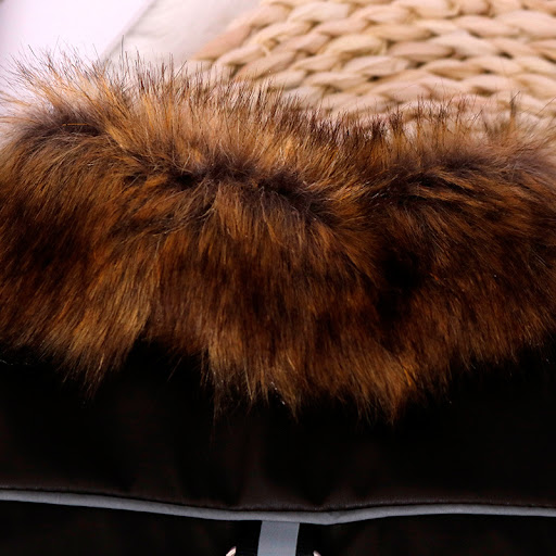 Title 1, Reflective and Warm Pet Fur Coat with Fur Colla...