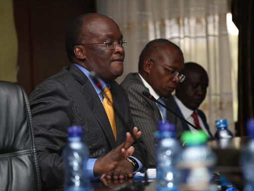 Transport Cabinet Secretary James Macharia before the Parliament Transport Committee on May 24 /HEZRON NJOROGE