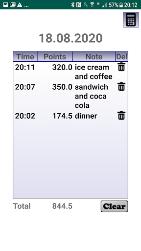 Weight watchers calculator and tracker.