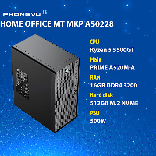 PC PV Home Office MT MKP A50228 (AMD Ryzen 5 5500GT/ 1 x 16GB/ 512GB SSD/ Free DOS)