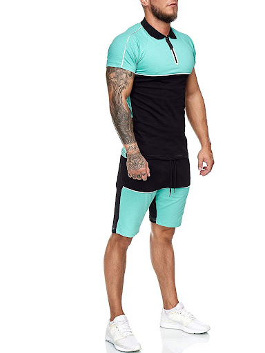 Title 7, Mens summer sports suit with color matching fo...