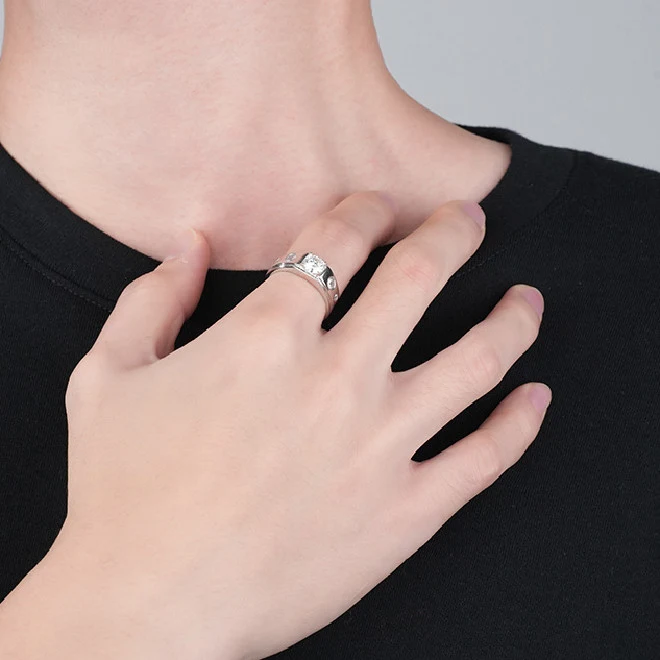 Title 4, Moissanite strass ring dames sterling zilver te...