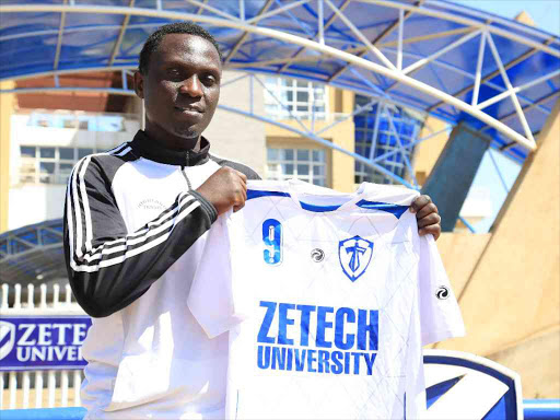 Nicholas Muyoti during his unveiling at Zetech University main campus in Ruiru.. /courtesy