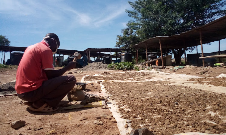 A miner at Osiri Matanda gold mines in Nyatike on May 21, 2020.