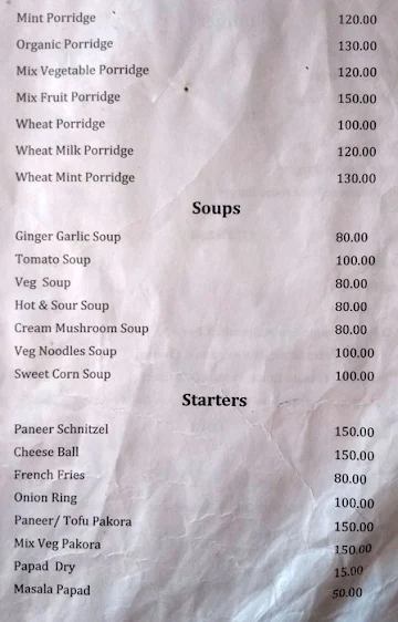 India Delight Cafe menu 