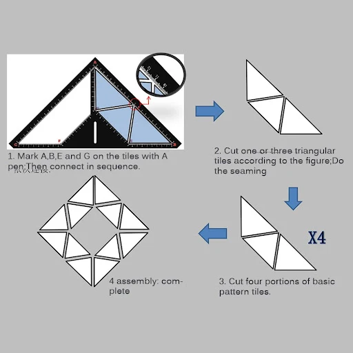 Title 6, Multifunction Triangle Ruler Floor Drain Angle ...