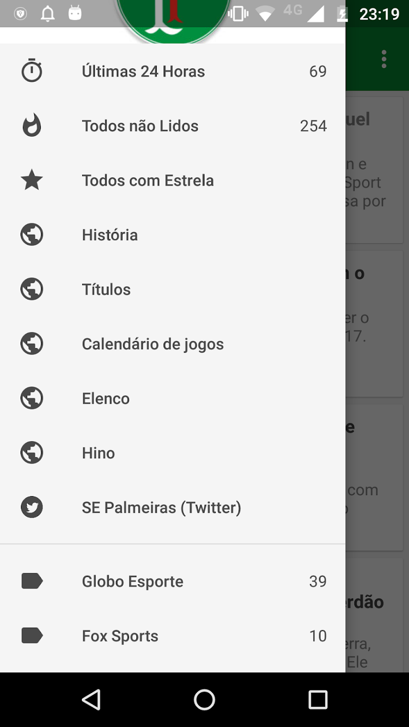 Notícias do Palmeiras Screen 1