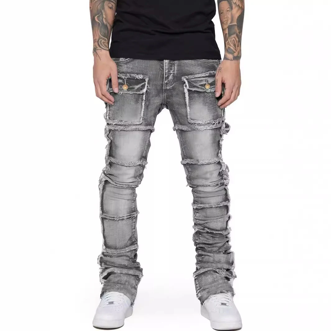 Macacão jeans masculino perna reta Moda europeia e americana. Conforto e estilo em uma peça. Ideal para um visual moderno e casual.