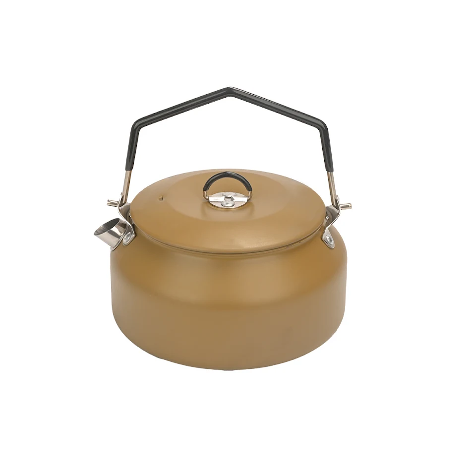 Bouilloire portable en acier inoxydable 304 pour l'extérieur. Parfait pour le camping, la randonnée et les voyages. Profitez d'eau chaude facilement et durablement.