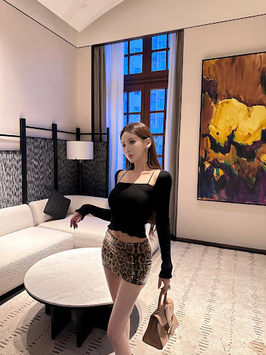 Title 8, American Hot Girl Leopard Print Sequined Skirt ...