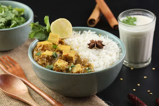 Paneer Masala Rice Bowl, Butter Milk (serve 1)