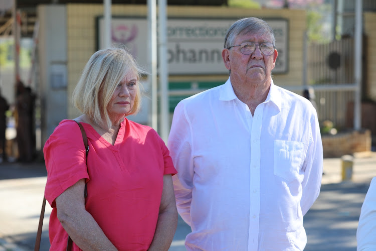 Sharon and Rob Matthews, parents of the murdered student Leigh Matthews, at the parole hearing of Donovan Moodley in which he was denied parole. Moodley this week won a high court order instructing the parole board to hold a new hearing for him.