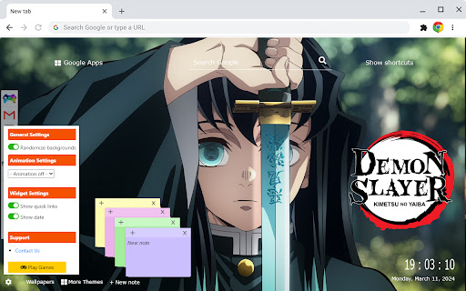 Demon Slayer Kimetsu No Yaiba New Tab
