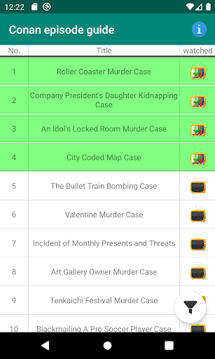 Screenshot Conan episode guide