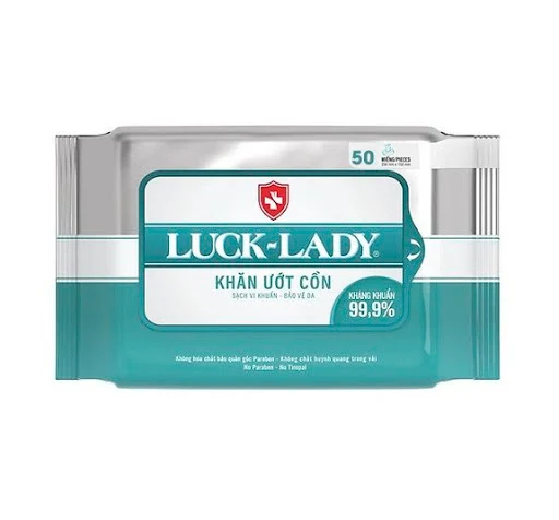 Khăn ướt cồn kháng khuẩn Luck Lady 50 tờ