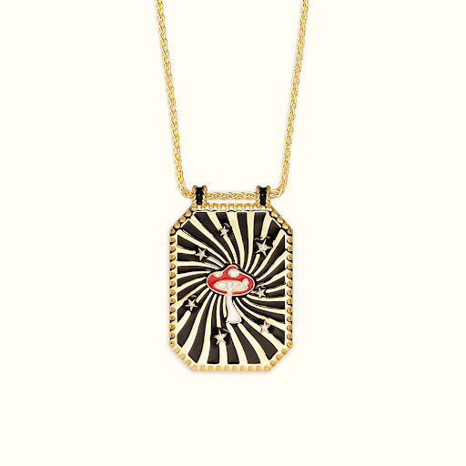Title 16, Large Heart Tarot Necklace Large Square Pendant...