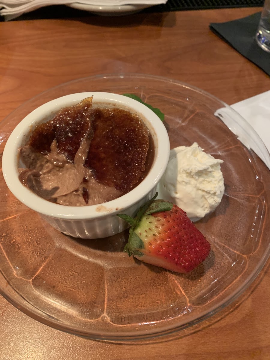 Dark chocolate creme brulee special not always available