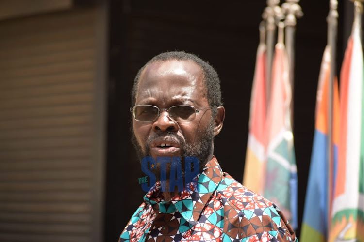 Council of Governors Health Committee Chairperson Anyang Nyong'o speaking to journalists during a press briefing on County Governors response to the Covid-19 Pandemic at Delta Corner on April 7, 2021./ CHARLENE MALWA