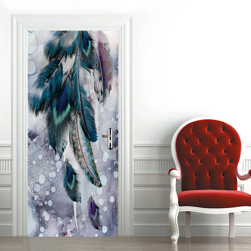 Title 6, 3D Wall Door Sticker Modern Creative Watercolor...
