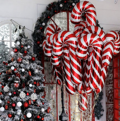 Title 6, Holiday Party Christmas Crutch Balloons Add fes...