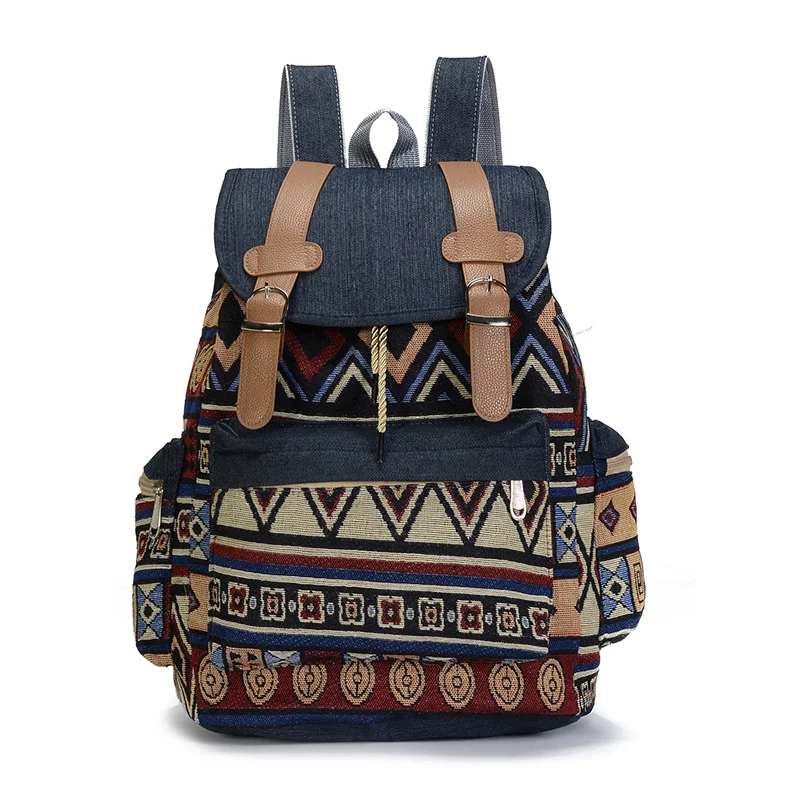 Sac à dos femme ethnique, parfait pour le quotidien et les voyages. Grand compartiment, style unique et confort optimal. Commandez le vôtre!