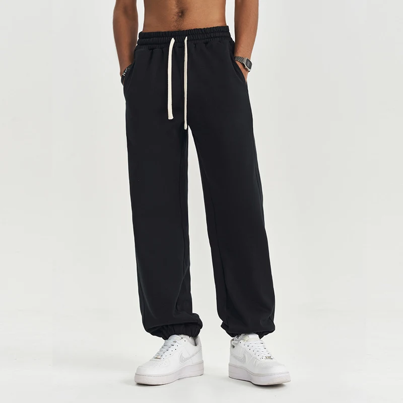 Pantalon de sport Terry épais 450g Automne Homme Femme Simple et Confortable. Idéal pour le sport et la détente au quotidien.