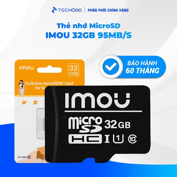 Thẻ Nhớ Imou Micro Sd 32Gb Cho Camera Thẻ Tf Đọc 95Mb/S Chính Hãng Bảo Hành 24 Tháng Dss Phân Phối - Techome