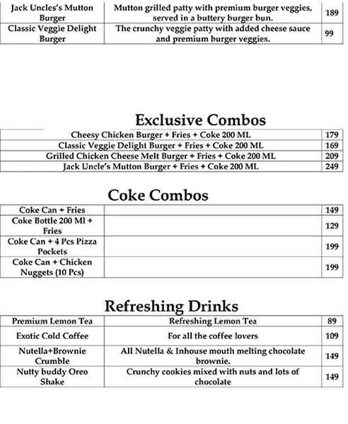 Cafe Mumbai Heights menu 