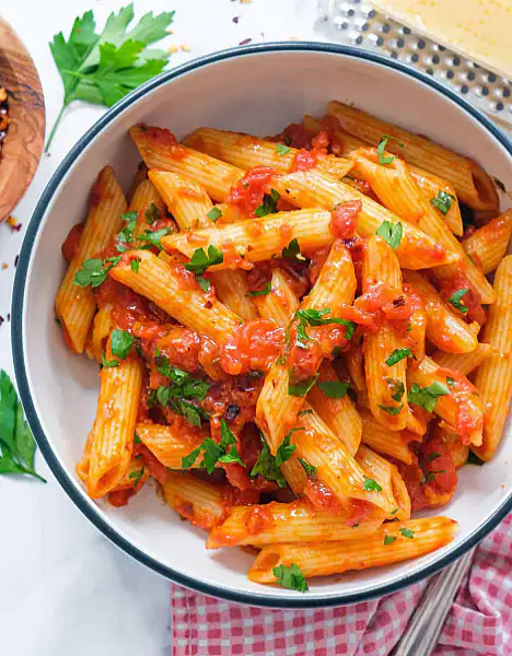 Veg Arrabbiata Pasta Penne ( Red Sauce)