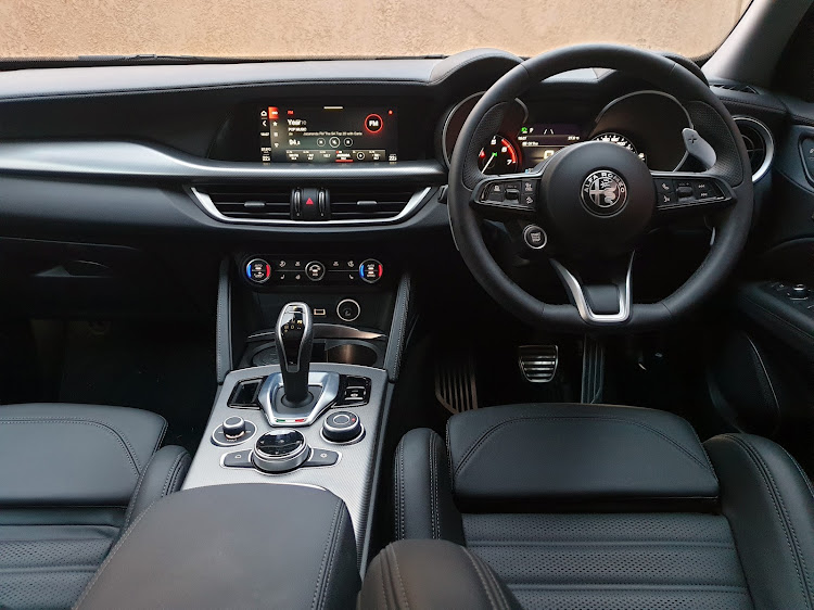 The cabin has been perked up with an updated Alfa Connect 3D Nav 8.8-inch touchscreen infotainment system. Picture: DENIS DROPPA